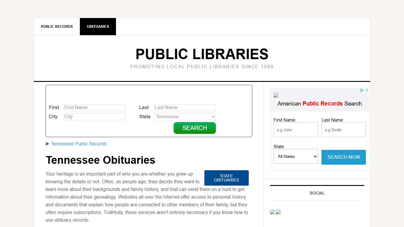 Tennessee Obituaries